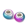 Two Tone Opaque Resin Rondelle European Beads RESI-Z046-02I-2