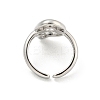 Brass Letter Open Cuff Rings for Women RJEW-G313-01Q-P-3