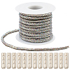 5 Yards Rhinestone Synthetic Rubber Cords OCOR-SP0001-33B-1