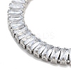 Brass Pave Clear Cubic Zirconia Rectangle Box Chain Slider Bracelets BJEW-YWC0002-05B-P-2