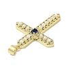 Rack Plating Brass Micro Pave Cubic Zirconia & Imitation Pearl Pendants KK-R163-02G-02-2