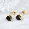 Heart Glass Ear Fake Plugs EJEW-H105-25G-E-3