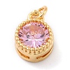 Real 18K Gold Plated Brass Inlaid Cubic Zirconia Charms ZIRC-L100-081G-06-2