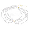 ABS Plastic Imitation Pearl Beads Multi Layered Chain Waist Belts HJEW-TAC0072-2