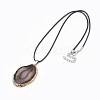 Dyed Natural Brazilian Agate Pendant Necklaces G-T104-10-2