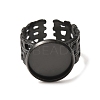 Woven Bezel 304 Stainless Steel Cuff Ring Components SA-CBAD8FA-01EB-04-2