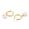 Plastic Pearl Dangle Hoop Earrings EJEW-A070-01G-2