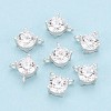 925 Sterling Silver Micro Pave Clear Cubic Zirconia Charms STER-N017-17A-S-1