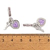 Rack Plating Alloy Light Rose Rhinestone European Dangle Charms FIND-C055-27P-02-3