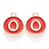 Golden Plated Alloy Enamel Charms ENAM-S118-03O-1