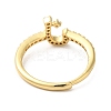Rack Plating Brass Cubic Zirconia Arabic Letters Adjustable Rings for Women RJEW-S407-10G-14-3