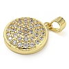 Rack Plating Brass Micro Pave Clear Cubic Zirconia Pendants KK-Z063-23G-2