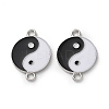 Alloy Black & White Enamel Yin-yang Connector Charms PALLOY-V009-10P-1