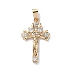 Brass Micro Pave Clear Cubic Zirconia Pendants KK-A212-11E-G-1