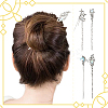 4Pcs 4 Styles Tibetan Style Alloy Resin Hair Sticks OHAR-SC0001-14-6