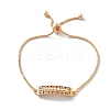 Rectangle Brass Micro Pave Cubic Zirconia Link Slider Bracelets KK-R217-52G-4
