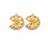 Brass Micro Pave Cubic Zirconia Charms KK-S364-269B-1