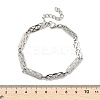 304 Stainless Steel Rectangle Link Bracelets for Men & Women BJEW-D042-31P-5