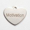 Non-Tarnish 201 Stainless Steel Heart Pendants LS-STAS-L165-C20-2