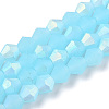 Imitation Jade Bicone Frosted Glass Bead Strands EGLA-A039-J6mm-MB03-1
