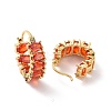 Cubic Zirconia Oval Hoop Earrings EJEW-F298-21G-3