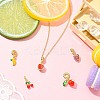 5Pcs 5 Styles Brass Enamel Fruit European Dangle Charms KK-CJ0003-98-6
