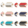 48Pcs 6 Colors Rack Plating Alloy Enamel Pendants ENAM-FH0001-15-1