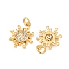 Brass Micro Pave Cubic Zirconia Charms KK-F927-09F-G-2