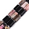 Natural Obsidian & Rhodonite Beads Strands G-Q614-01A-08-2