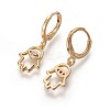 Brass Dangle Hoop Earrings EJEW-F199-06G-2