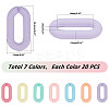   140Pcs 7 Colors Acrylic U-shaped Open Link Ring SACR-PH0001-04-4