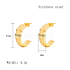 304 Stainless Steel Rhinestone Arch Stud Earrings GH0398-1-4