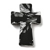 Cross with Flower Silicone Focal Beads X-SIL-G006-02G-2
