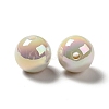 UV Plating Opaque Rainbow Iridescent Acrylic Beads MACR-D063-01A-05-3