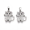 Brass Micro Pave Cubic Zirconia Pendants KK-N257-28P-1