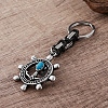 Vintage Men's 304 Stainless Steel & Resin Synthetic Turquoise Keychains JC3648-2