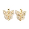 Brass with Cubic Zirconia Fold Over Clasps KK-P271-14G-1