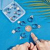 10Pcs 10 Style 304 Stainless Steel Open Cuff Rings Set RJEW-AB00001-4