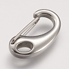 Non-Tarnish 304 Stainless Steel Push Gate Snap Keychain Clasp Findings STAS-F083-04P-01-2