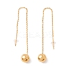 Long Chain with Round Ball Dangle Stud Earrings EJEW-A067-13G-2