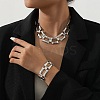 Fashionable Hip Hop Alloy Cuban Link Chain Bracelets & Necklaces Sets FS-WGBA45B-01-2
