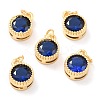 Real 18K Gold Plated Brass Inlaid Cubic Zirconia Charms ZIRC-L100-081G-08-1