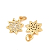 Brass Micro Pave Cubic Zirconia Charms KK-F927-09B-G-2