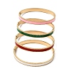 304 Stainless Steel Enamel Hinged Cuff Bangles for Women SA-CBAC920-07G-4