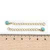 Ion Plating(IP) 316 Surgical Stainless Steel Curb Chain Extender with Synthetic Turquoise Round Charm STAS-A097-01G-14-3