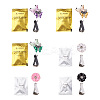 6 Sets 2 Style Zinc Alloy with Rhinestones Car Perfume Decoration Set DIY-BT0001-24-1