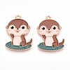 Alloy Enamel Pendants ENAM-T022-02C-02-1