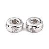 Brass Micro Pave Clear Cubic Zirconia Beads ZIRC-P091-01A-P-RS-1