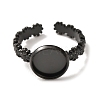 Flower 304 Stainless Steel Cuff Ring Components STAS-P454-05B-B-2