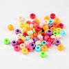 Opaque Acrylic European Large Hole Beads X-PL338-3
